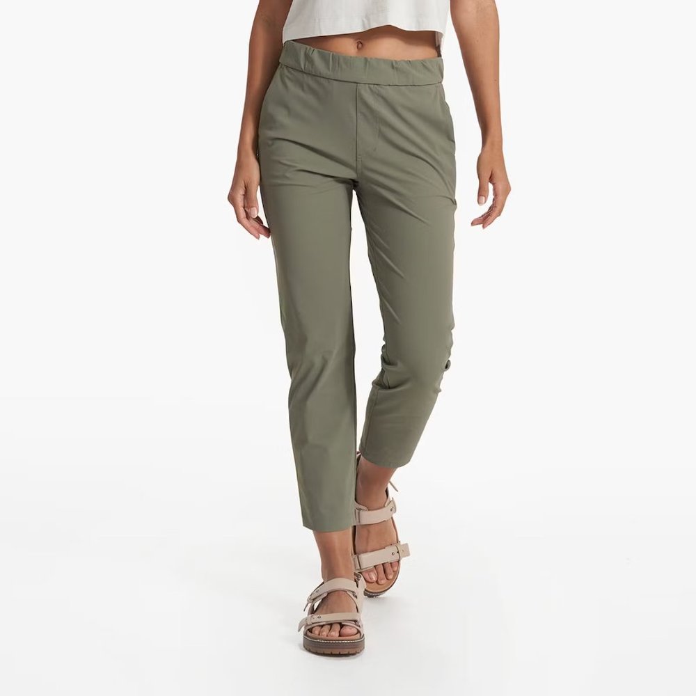 Vuori Womens Miles Ankle Pant Stone Tan Lightweight Comfy Small